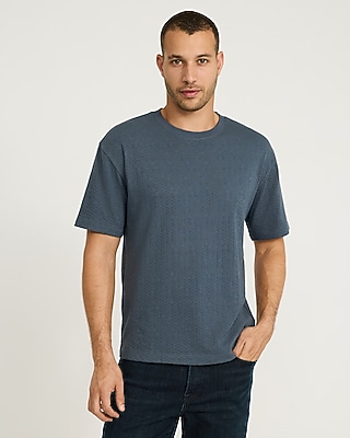 Classic Fit Textured Herringbone Jacquard T-Shirt