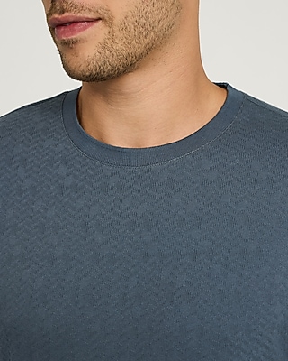 Classic Fit Textured Herringbone Jacquard T-Shirt