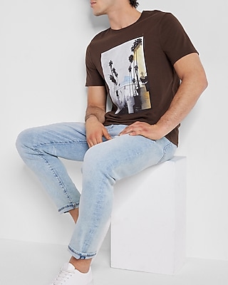 brown shoes with light blue jeans