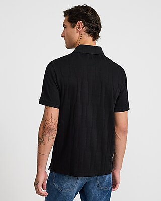 Geo Print Textured Jacquard Polo