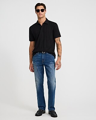 Geo Print Textured Jacquard Polo