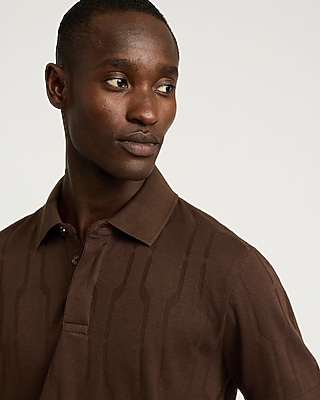 Geo Print Textured Jacquard Polo