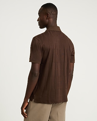Geo Print Textured Jacquard Polo