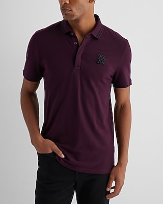 Embroidered X Logo Luxe Pique Polo | Express
