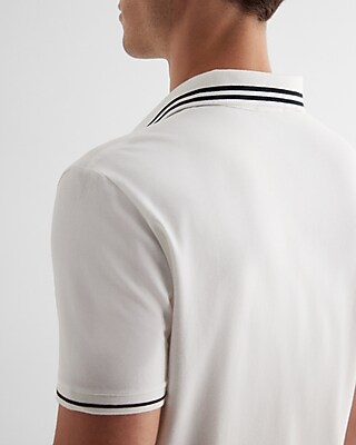 Embroidered X Logo Luxe Pique Polo | Express
