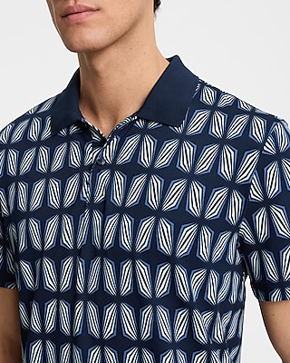 Abstract Geo Pique Everyday Performance Polo