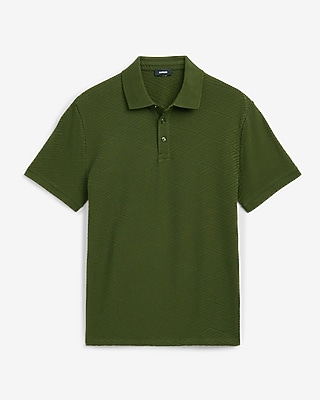 Textured Square Jacquard Cotton-Blend Polo