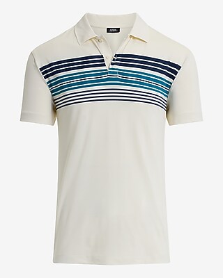 Chest Striped Pique Everyday Performance Polo
