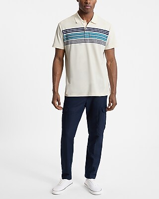 Chest Striped Pique Everyday Performance Polo