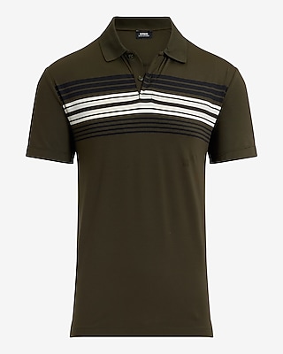 Chest Striped Pique Everyday Performance Polo