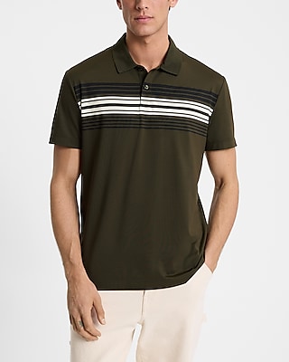 Chest Striped Pique Everyday Performance Polo