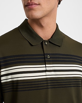 Chest Striped Pique Everyday Performance Polo