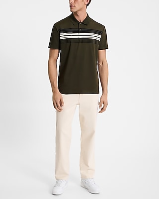 Chest Striped Pique Everyday Performance Polo