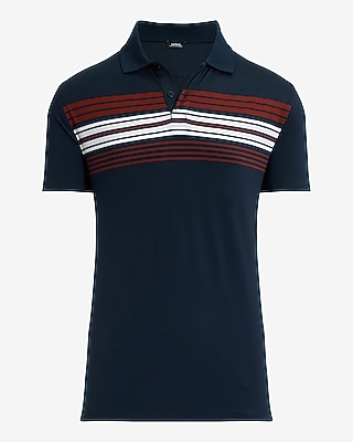 Chest Striped Pique Everyday Performance Polo