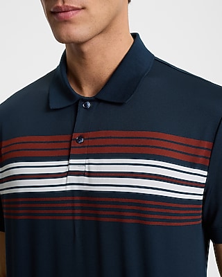 Chest Striped Pique Everyday Performance Polo