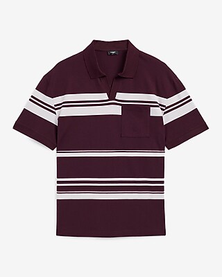 Striped Perfect Pima Cotton Johnny Collar Polo