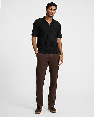 Geo Striped Johnny Collar Polo