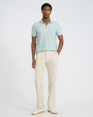 Tipped Zig Zag Textured Johnny Collar Polo - image 4