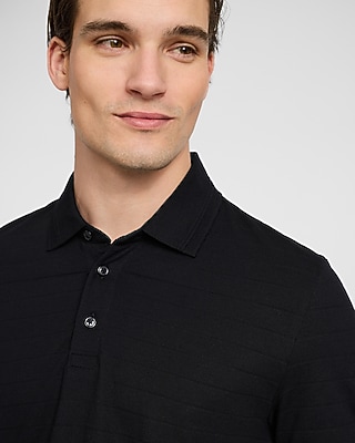 Textured Stripe Luxe Pique Polo