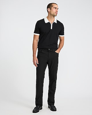 Contrast Tipped Luxe Pique Zip Polo