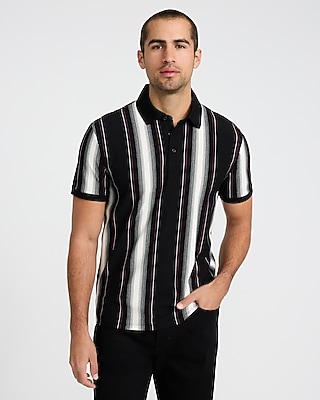 Vertical Striped Luxe Pique Polo | Express