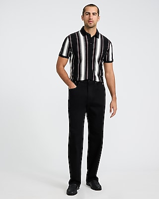 Vertical Striped Luxe Pique Polo