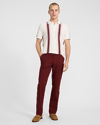 Vertical Striped Luxe Pique Polo