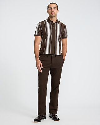 Vertical Striped Luxe Pique Polo