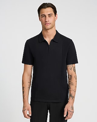 Textured Geo Cotton-blend Jacquard Polo | Express