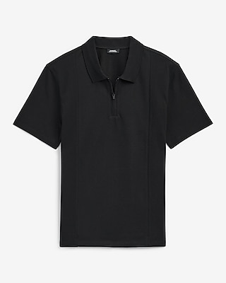Textured Cotton-Blend Quarter Zip Polo - image 4