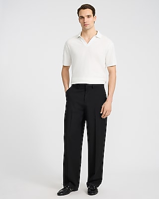 Classic Fit Textured Diamond Jacquard Johnny Collar Short Sleeve Polo