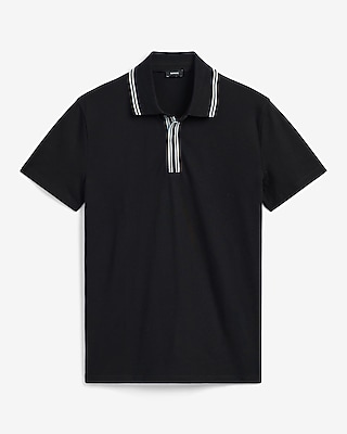 Tipped Contrast Collar Luxe Pique Polo