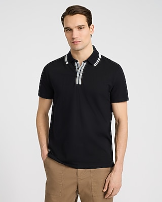 Tipped Contrast Collar Luxe Pique Polo