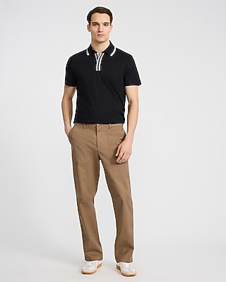 Tipped Contrast Collar Luxe Pique Polo