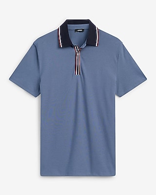 Tipped Contrast Collar Luxe Pique Polo