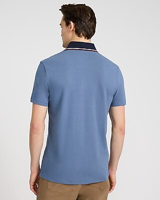 Tipped Contrast Collar Luxe Pique Polo