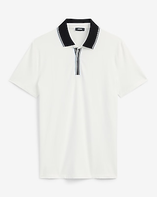 Tipped Contrast Collar Luxe Pique Polo