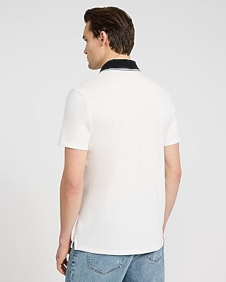 Tipped Contrast Collar Luxe Pique Polo