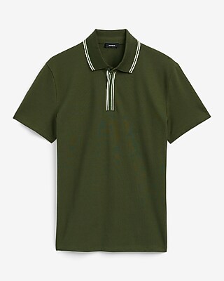 Tipped Contrast Collar Luxe Pique Polo
