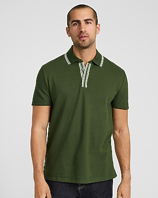 Tipped Contrast Collar Luxe Pique Polo