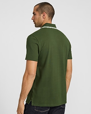 Tipped Contrast Collar Luxe Pique Polo