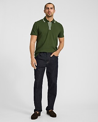 Tipped Contrast Collar Luxe Pique Polo