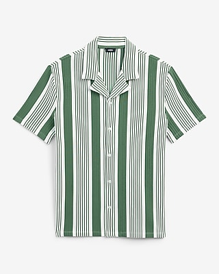 Textured Striped Cotton-Blend Short Sleeve Polo