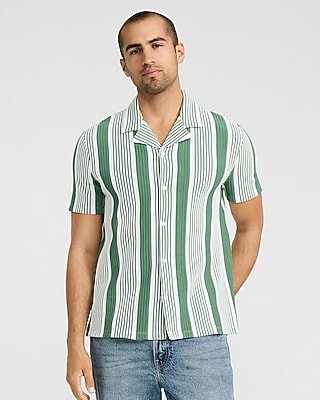 Textured Striped Cotton-Blend Short Sleeve Polo