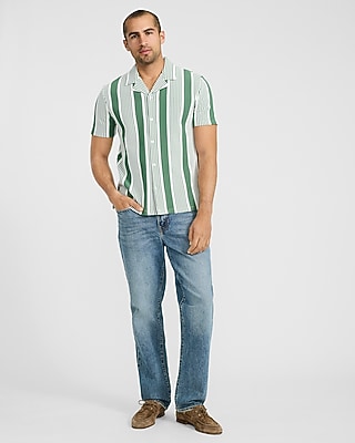 Textured Striped Cotton-Blend Short Sleeve Polo
