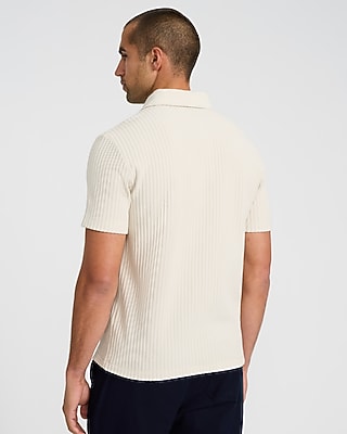 Textured Striped Jacquard Cotton-Blend Polo