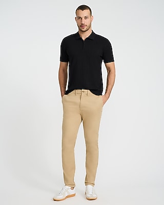 Textured Herringbone Cotton-Blend Quarter Zip Polo