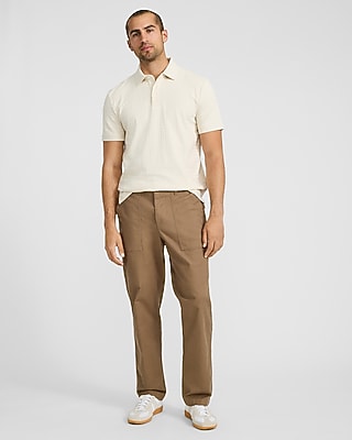 Textured Geo Block Cotton-Blend Polo