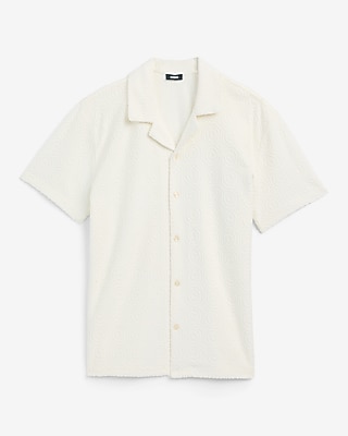 Textured Geo Terry Cloth Polo