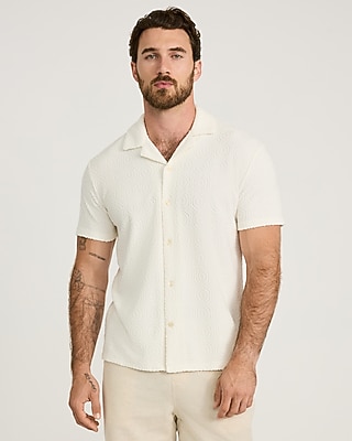 Textured Geo Terry Cloth Polo
